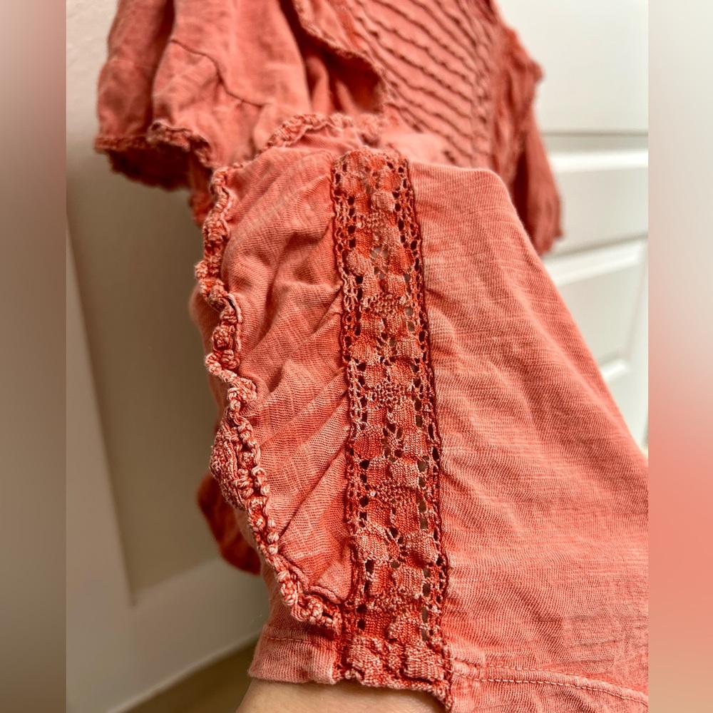 Free People Rust Ruffle Blouse - Picture 5 of 5